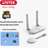 Bộ Thu & Phát HDMI Không Dây Unitek V1183A01, Tần số kép 2.4GHz & 5GHz, FullHD 1080P@60HZ,